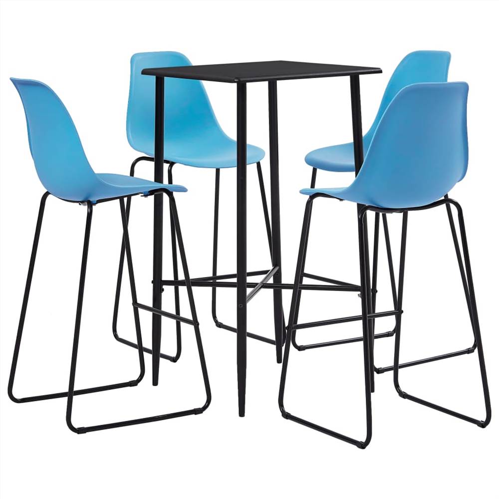 

5 Piece Bar Set Plastic Blue