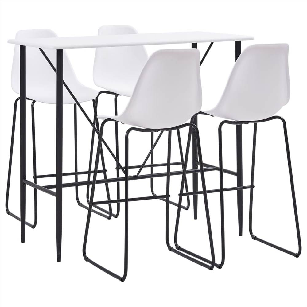 

5 Piece Bar Set Plastic White