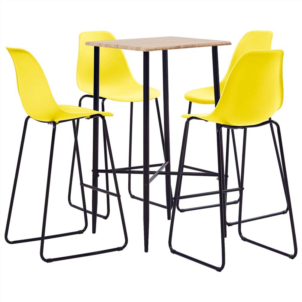 

5 Piece Bar Set Plastic Yellow