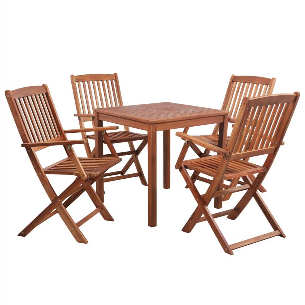 

5 Piece Outdoor Dining Set Solid Acacia Wood