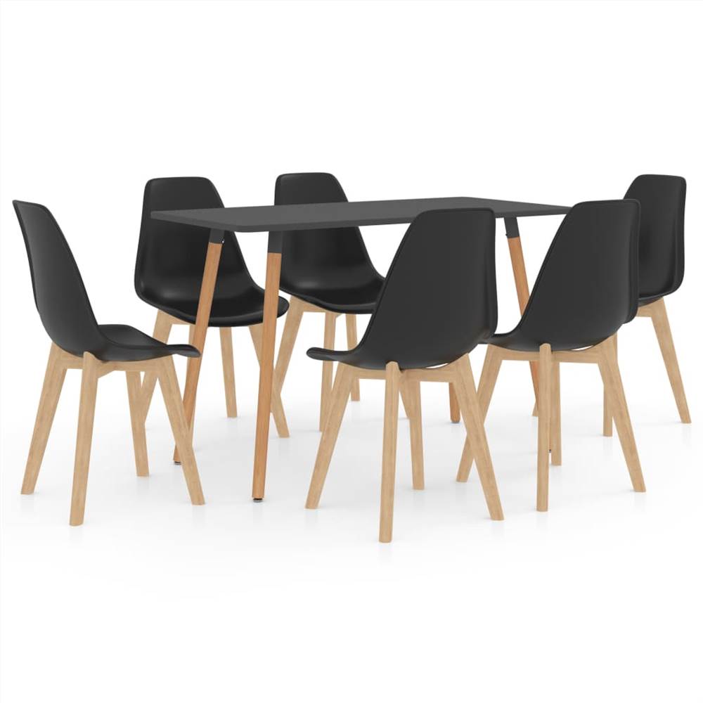 

7 Piece Dining Set Black