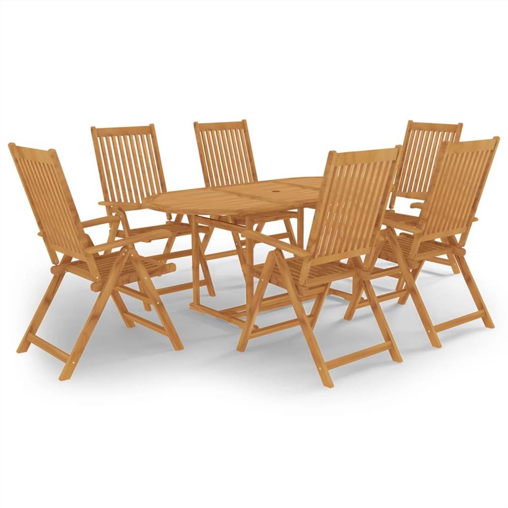 

7 Piece Garden Dining Set Solid Teak Wood