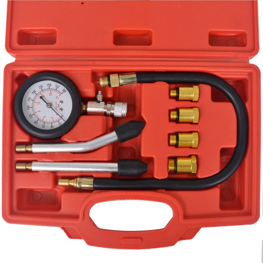 8 Piece Petrol Engine Compression Tester Kit