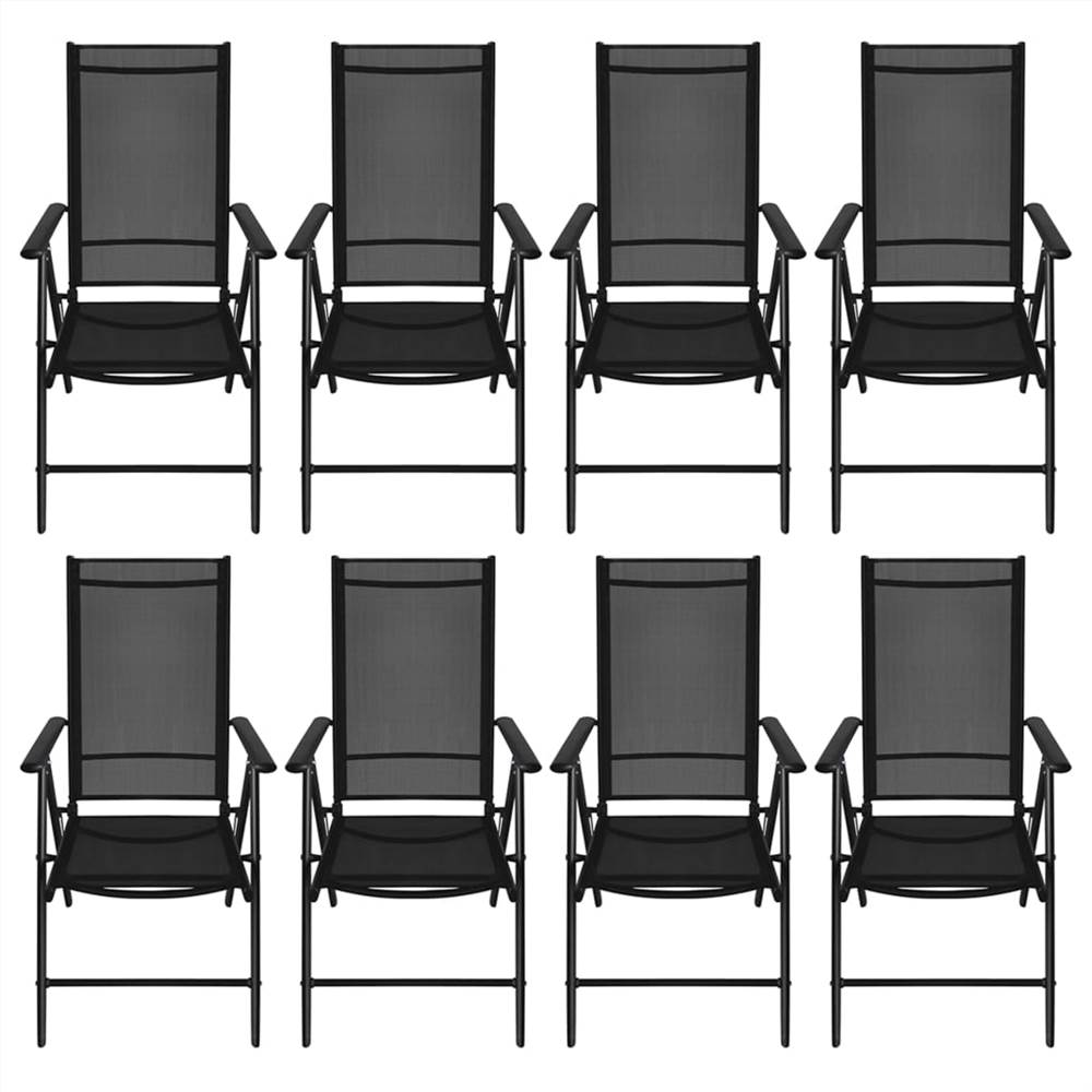 9 Piece Outdoor Dining Set Aluminium and WPC Black