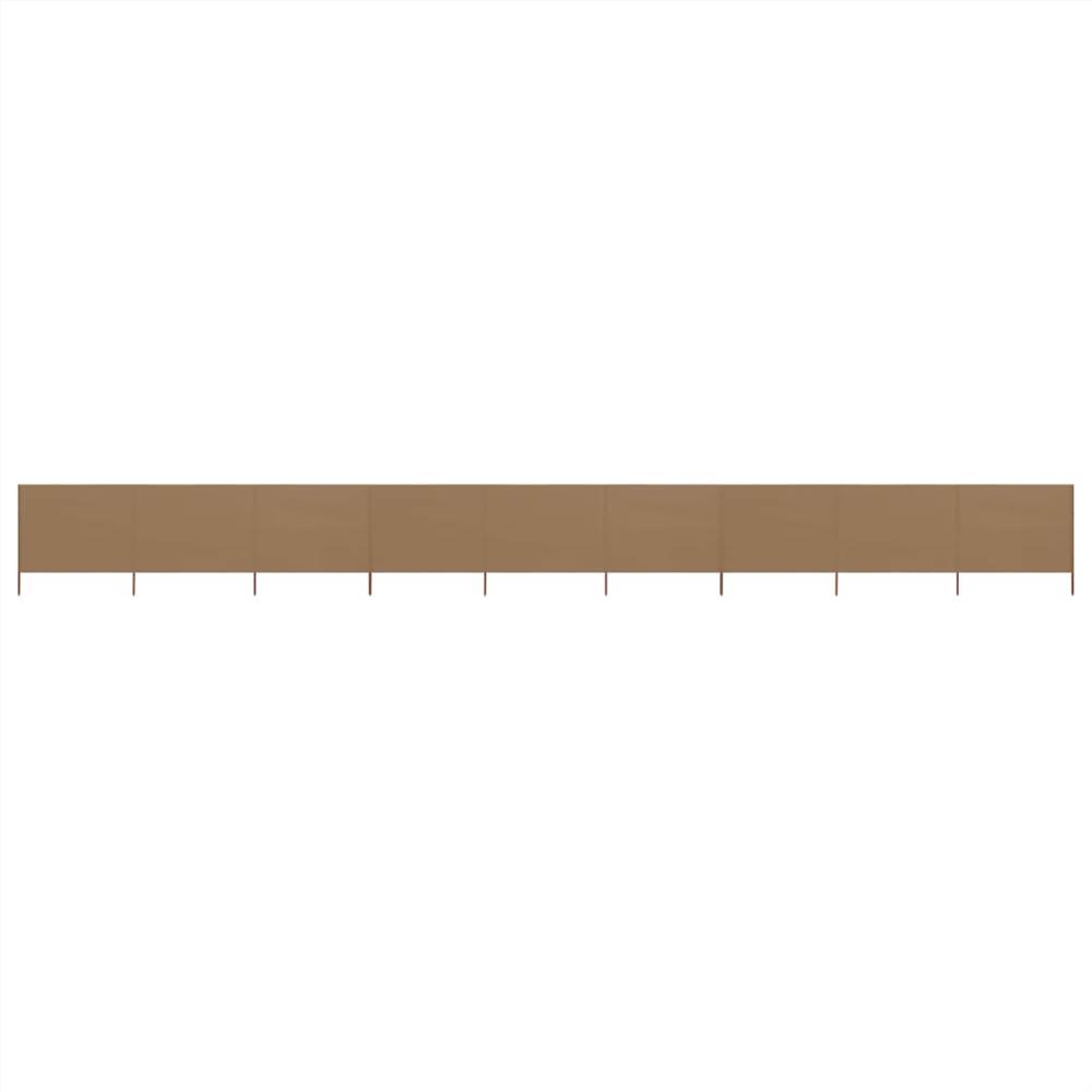 

9-panel Wind Screen Fabric 1200x120 cm Taupe