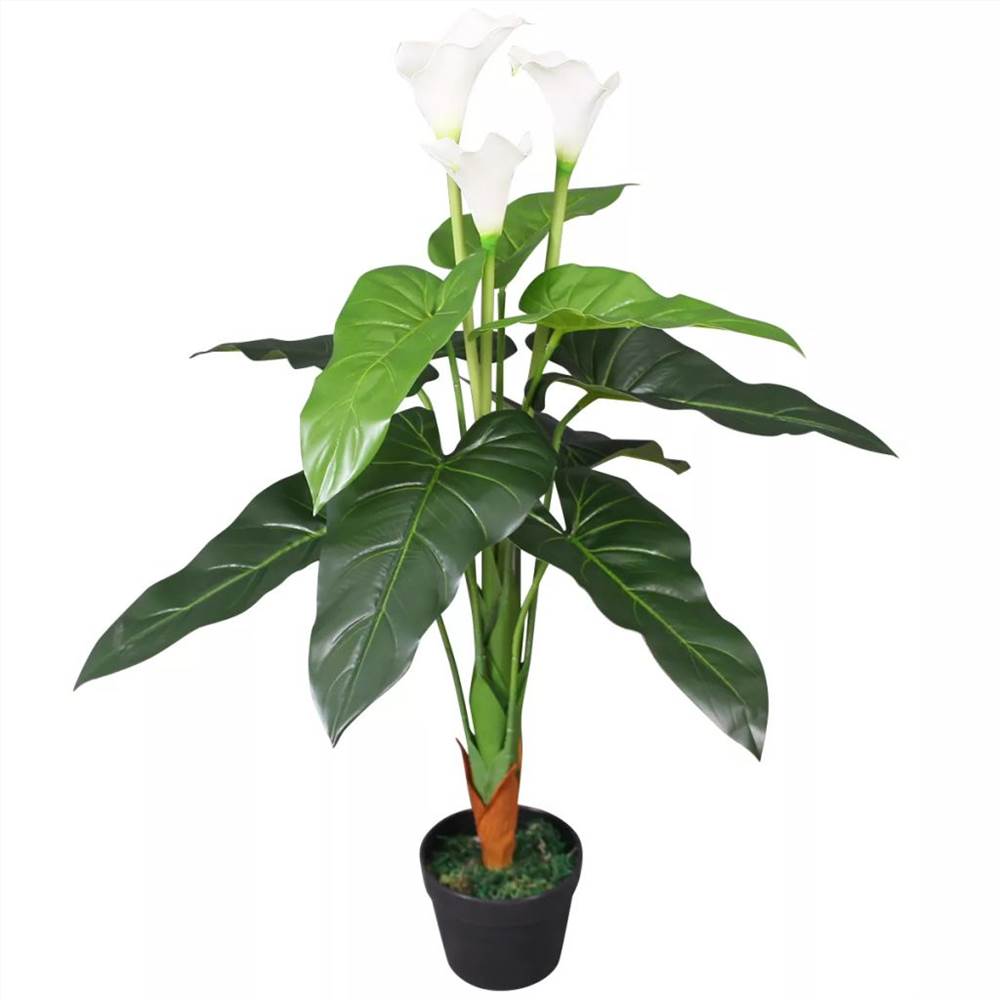Künstliche Calla Lily Pflanze mit Topf 20 cm Weiß