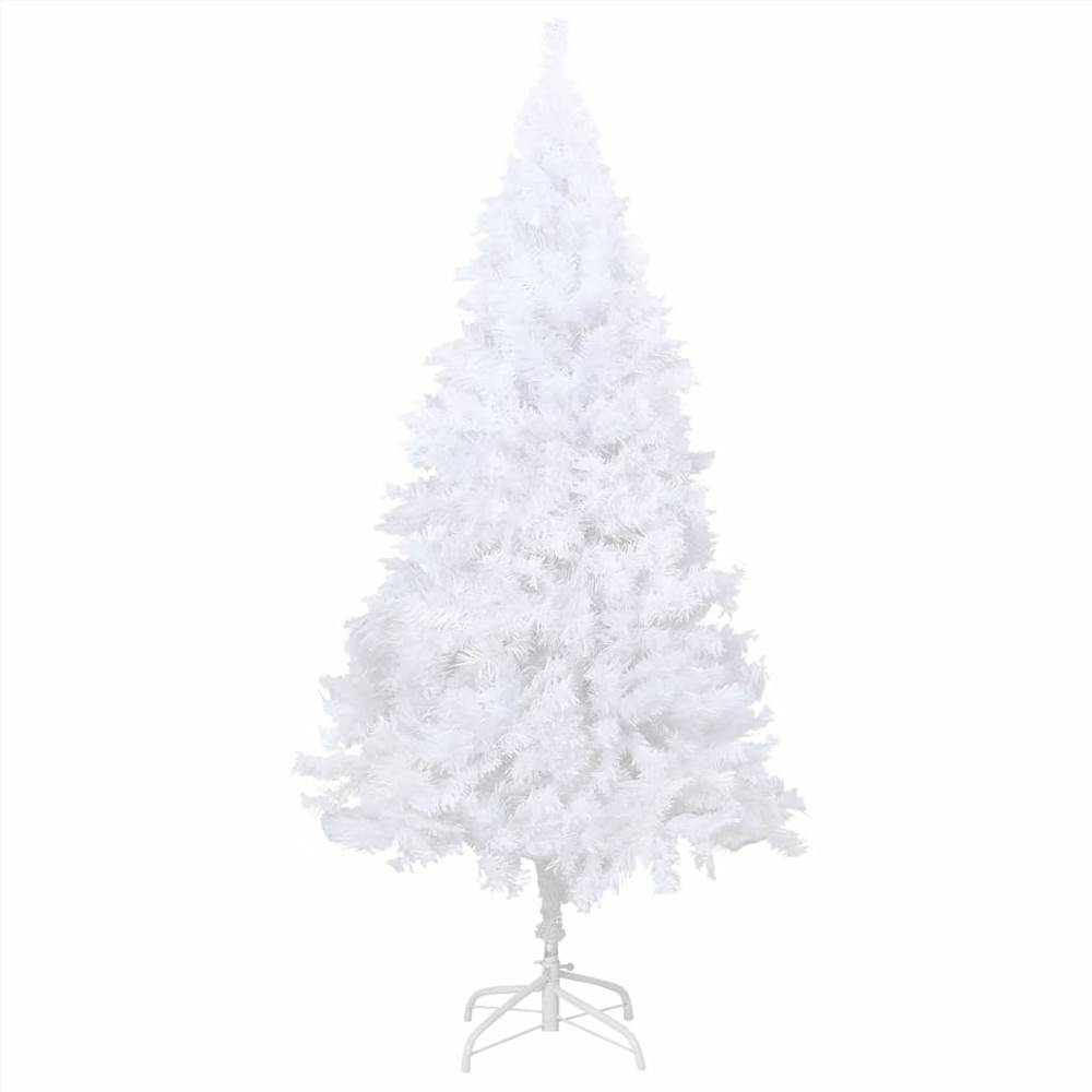Artificial Christmas Tree with Thick Branches White 210 cm PVC