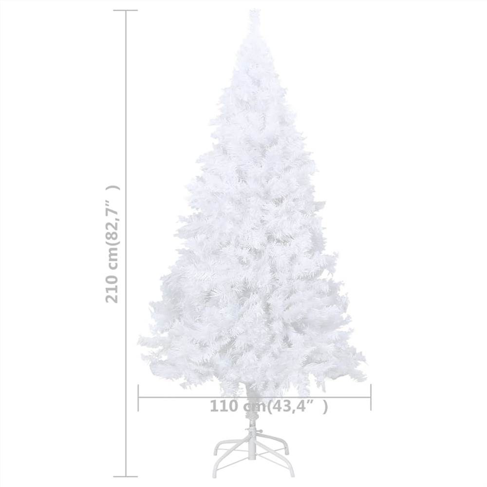 Artificial Christmas Tree with Thick Branches White 210 cm PVC