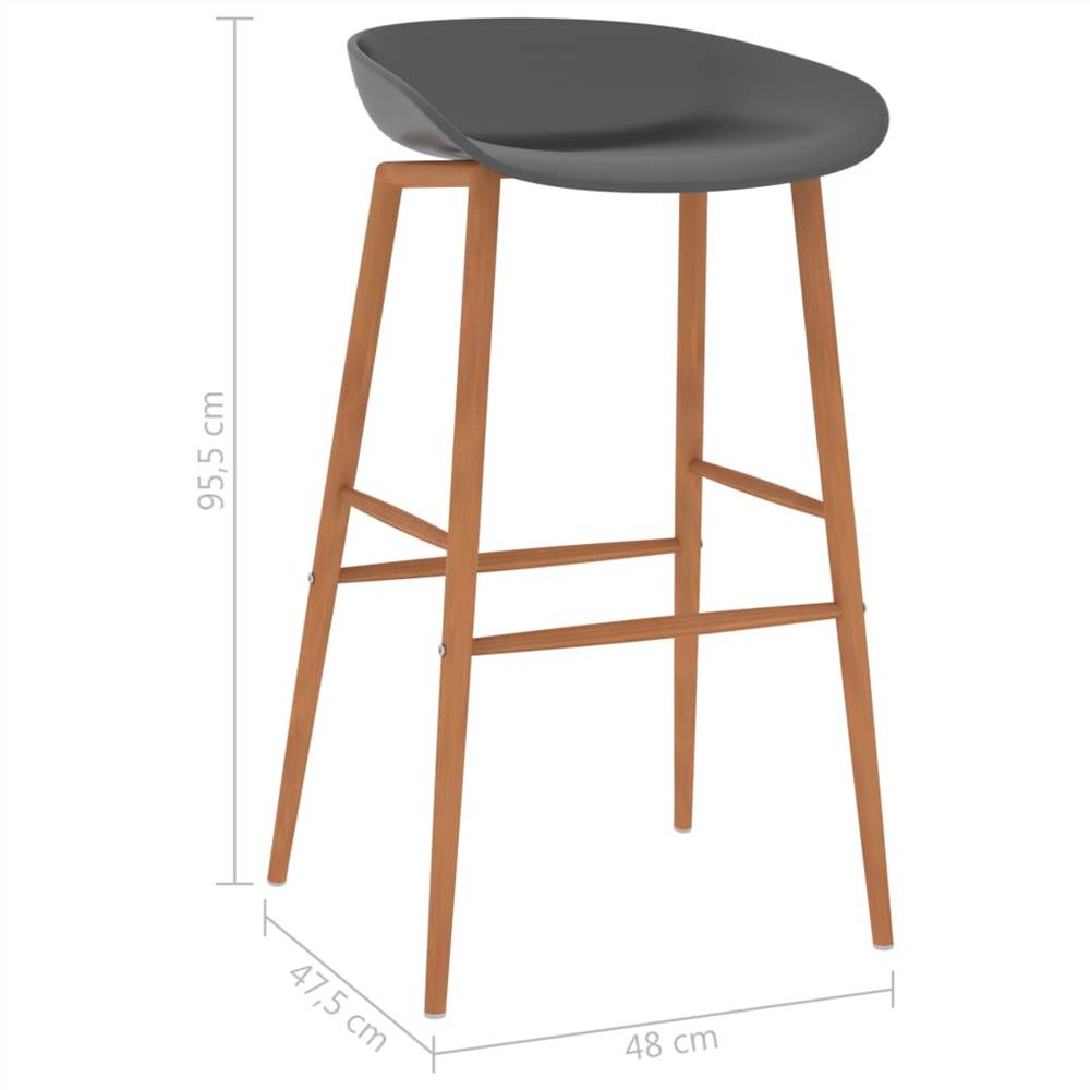 Bar Chairs 2 pcs Grey