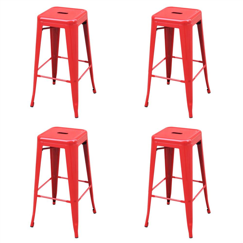 

Bar Stools 4 pcs Red Steel