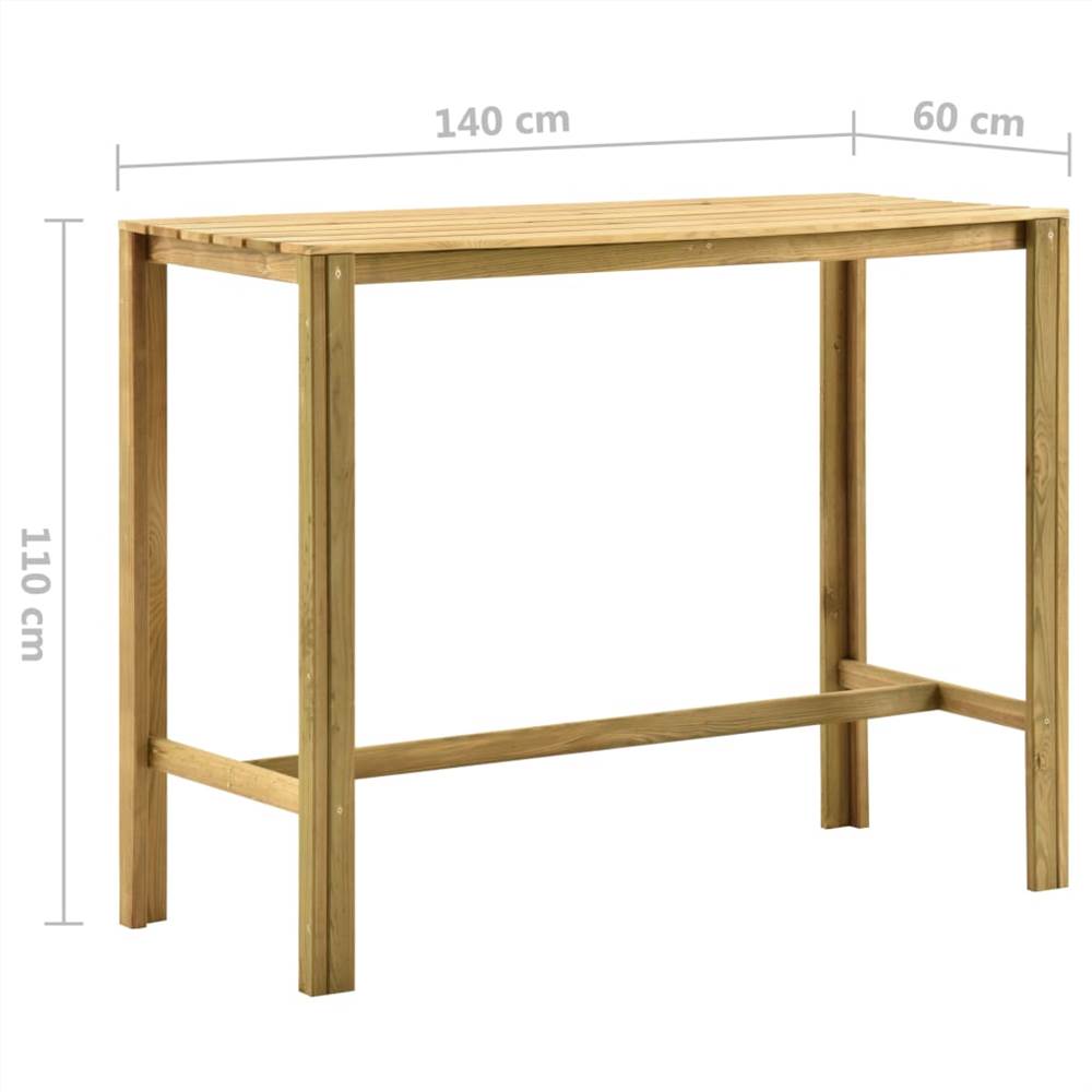 Bar Table 140x60x110 cm Impregnated Pinewood