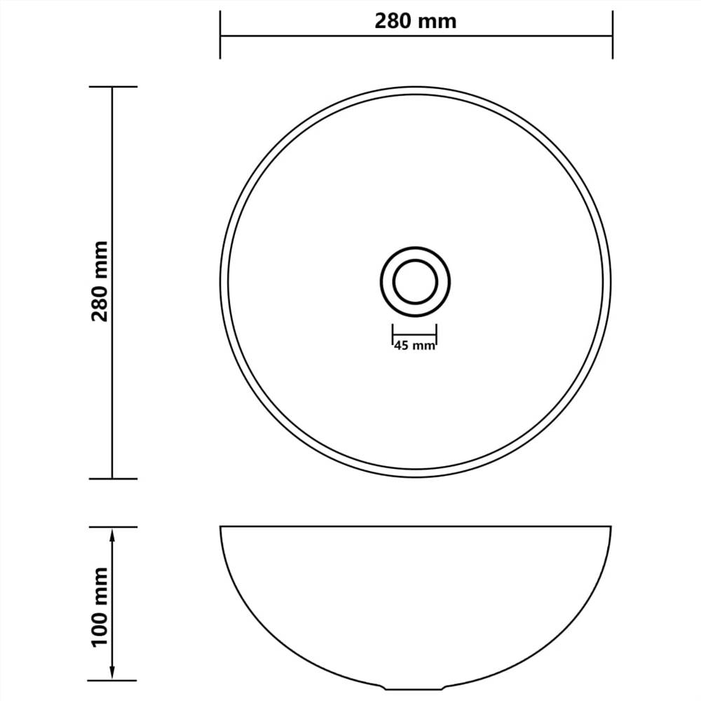 Bathroom Sink Ceramic Dark Brown Round