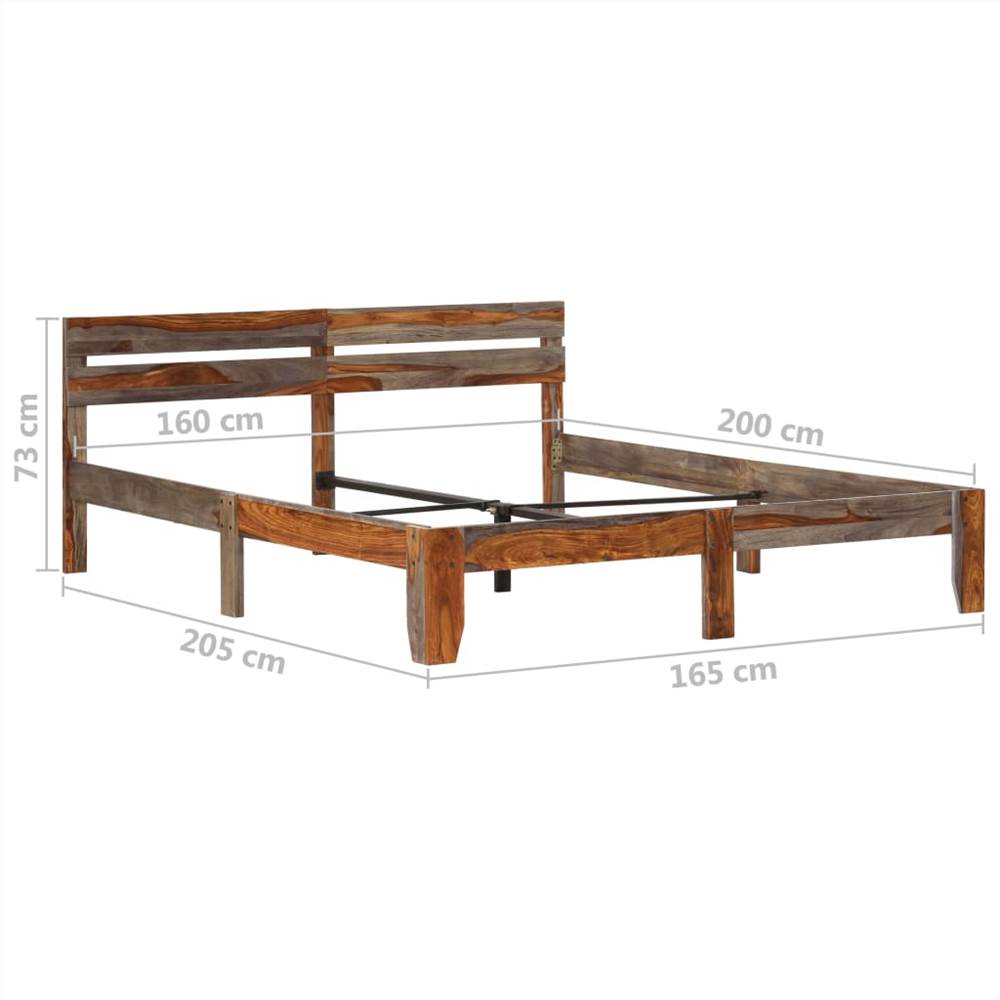 Bed Frame Solid Sheesham Wood 160x200 cm