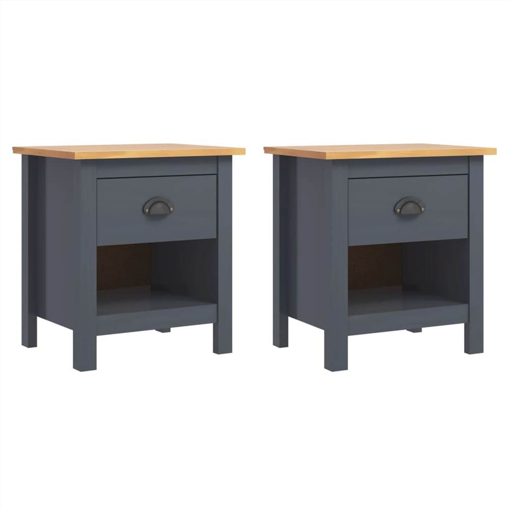 

Bedside Cabinets 2pcs Hill Range Grey 46x35x49.5 cm Pine Wood