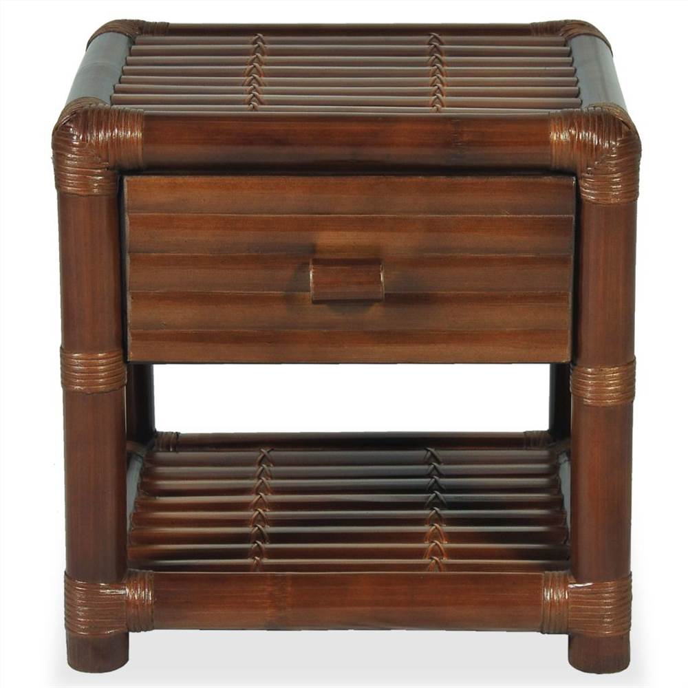 Bedside Table 45x45x40 cm Bamboo Dark Brown