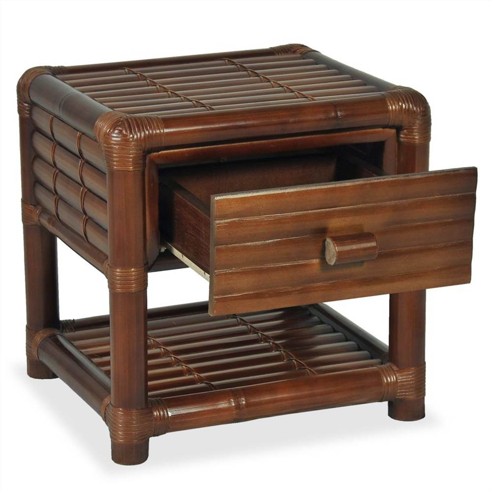 Bedside Table 45x45x40 cm Bamboo Dark Brown