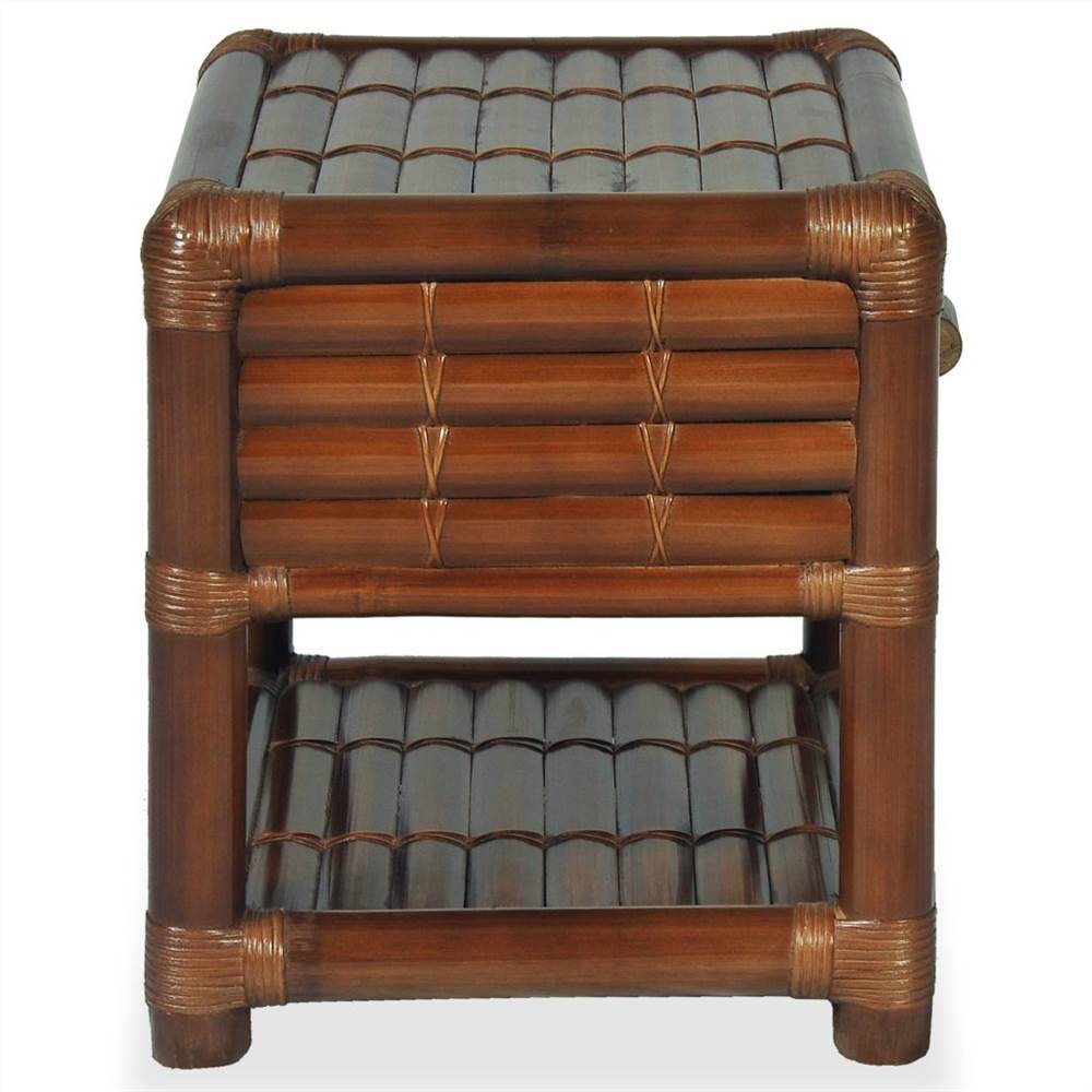 Bedside Table 45x45x40 cm Bamboo Dark Brown