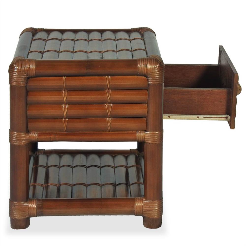 Bedside Table 45x45x40 cm Bamboo Dark Brown