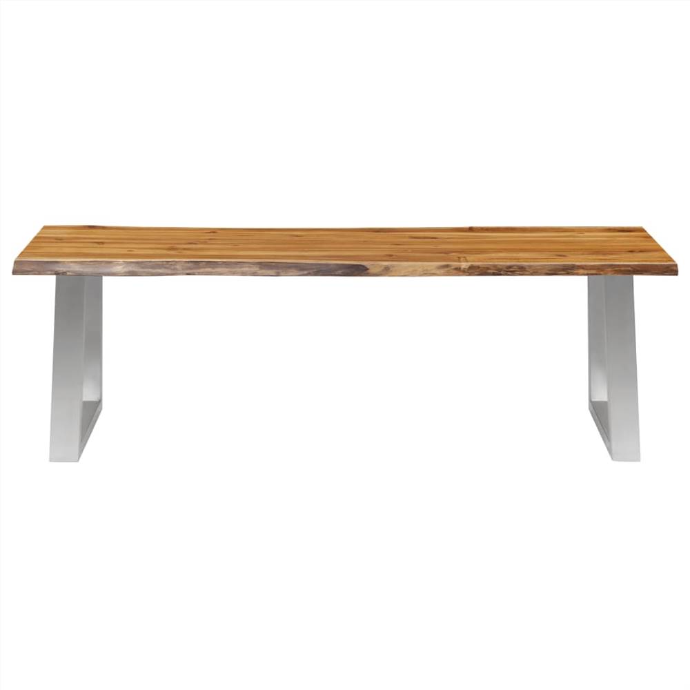 Bench 140 cm Solid Acacia Wood and Stainless Steel