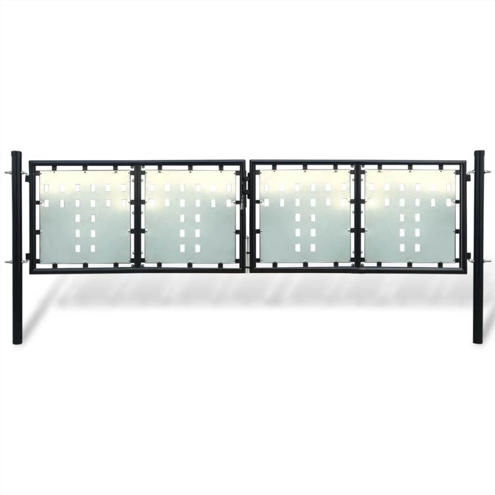 

Black Double Door Fence Gate 300 x 125 cm