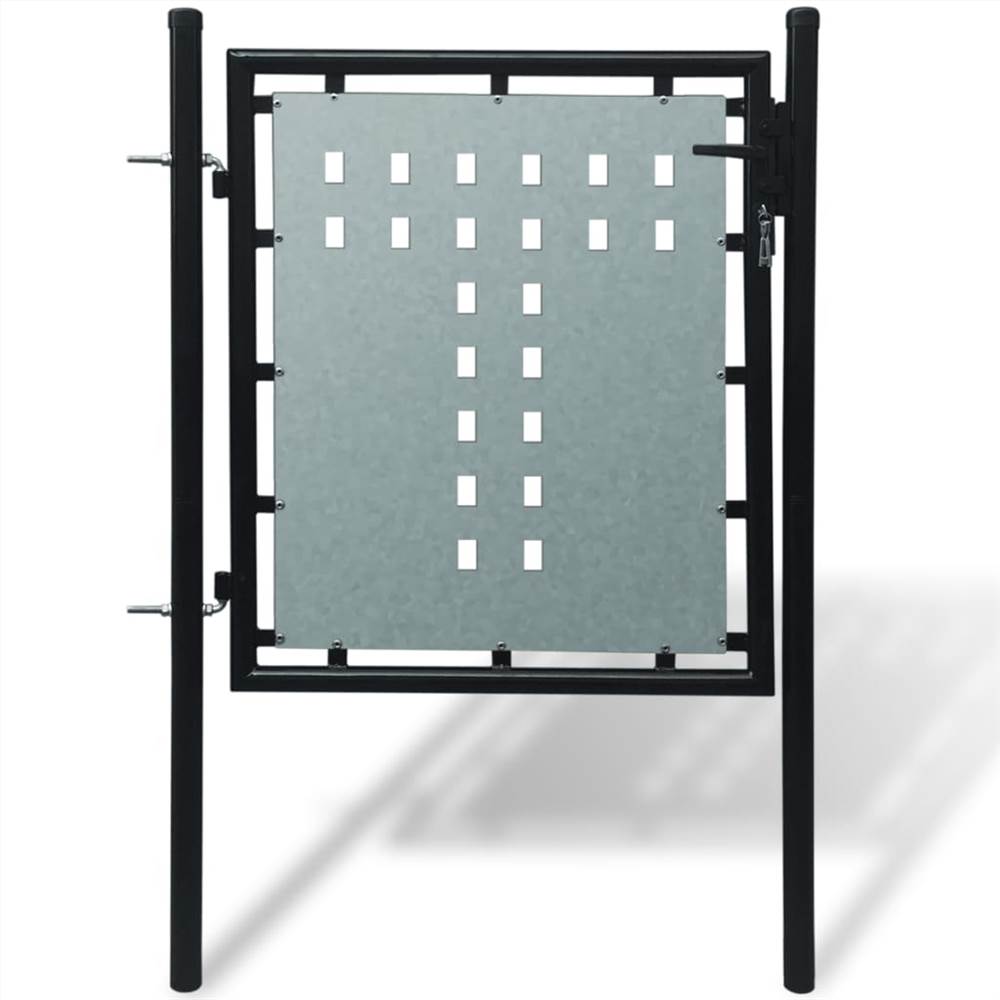 Cancello Recinzione Porta Singola Nero 100 x 150 cm