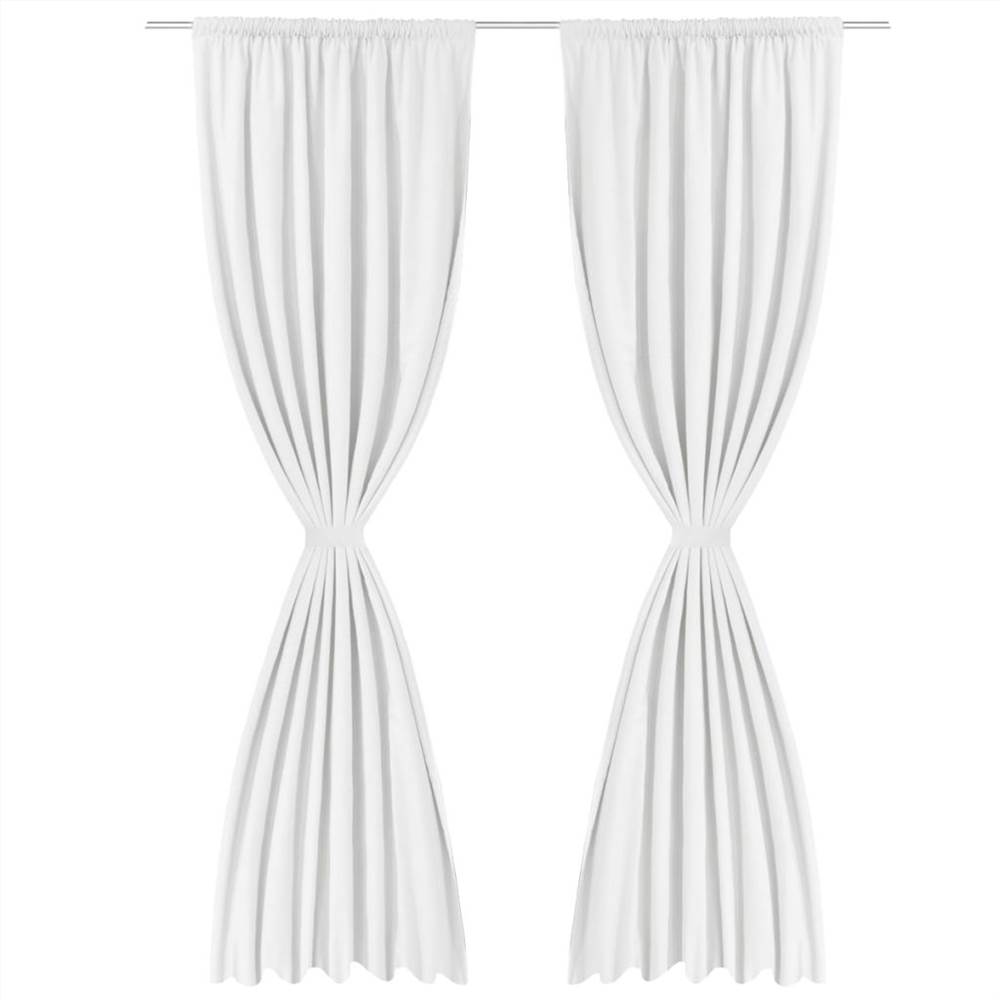 Blackout Curtains 2 pcs Double Layer 140x175 cm White