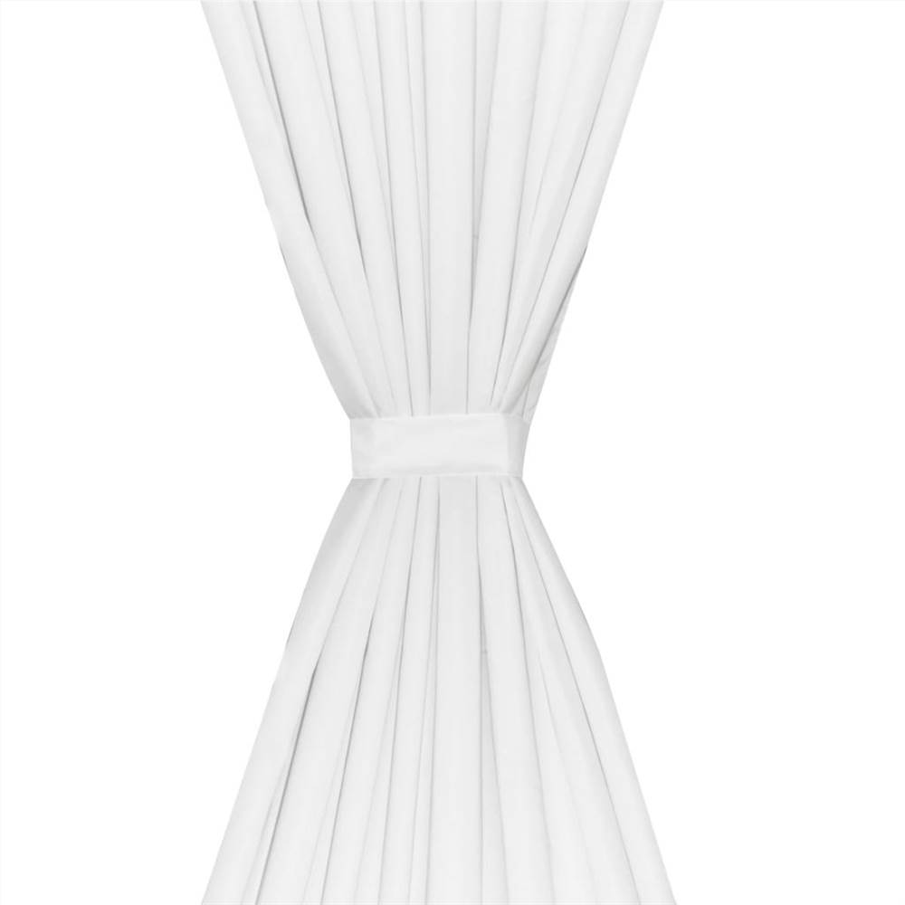 Blackout Curtains 2 pcs Double Layer 140x175 cm White