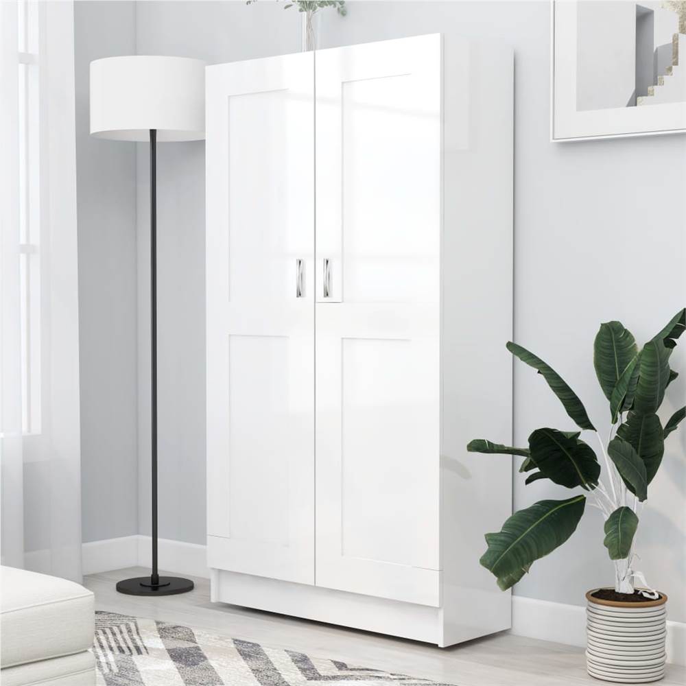 

Book Cabinet High Gloss White 82.5x30.5x150 cm Chipboard