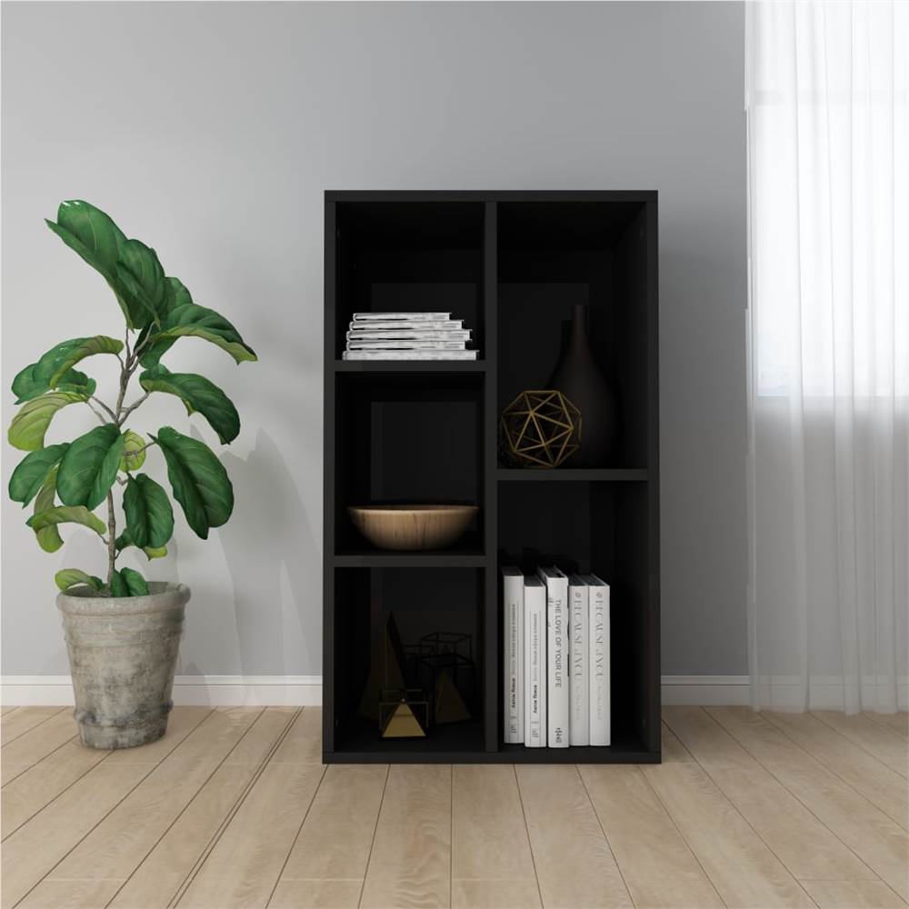 

Book Cabinet/Sideboard High Gloss Black 45x25x80 cm Chipboard
