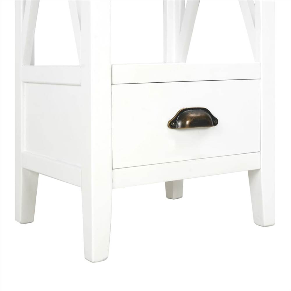 Bookcase with 1 Drawer White 40x30x170 cm MDF