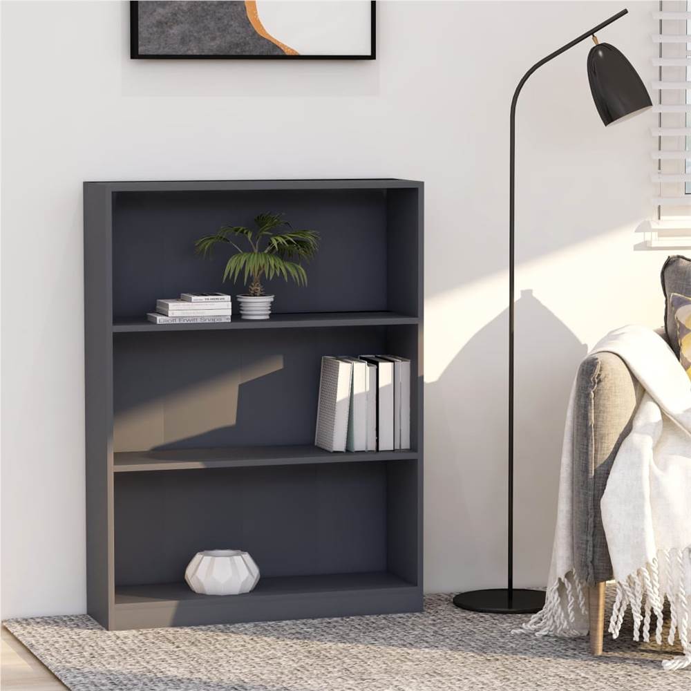 

Bookshelf Grey 80x24x108 cm Chipboard