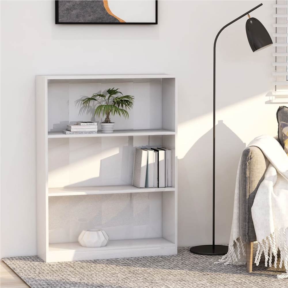 

Bookshelf High Gloss White 80x24x108 cm Chipboard