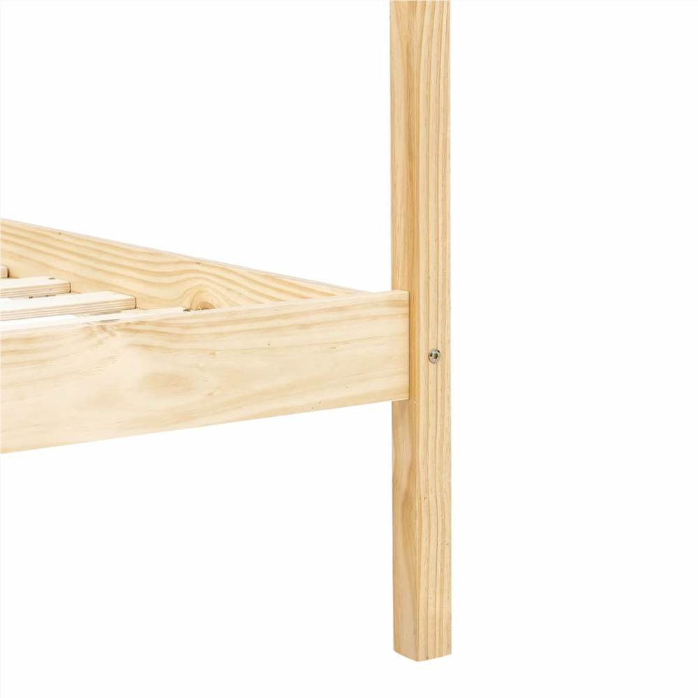 Canopy Bed Frame Solid Pine Wood 160x200 cm