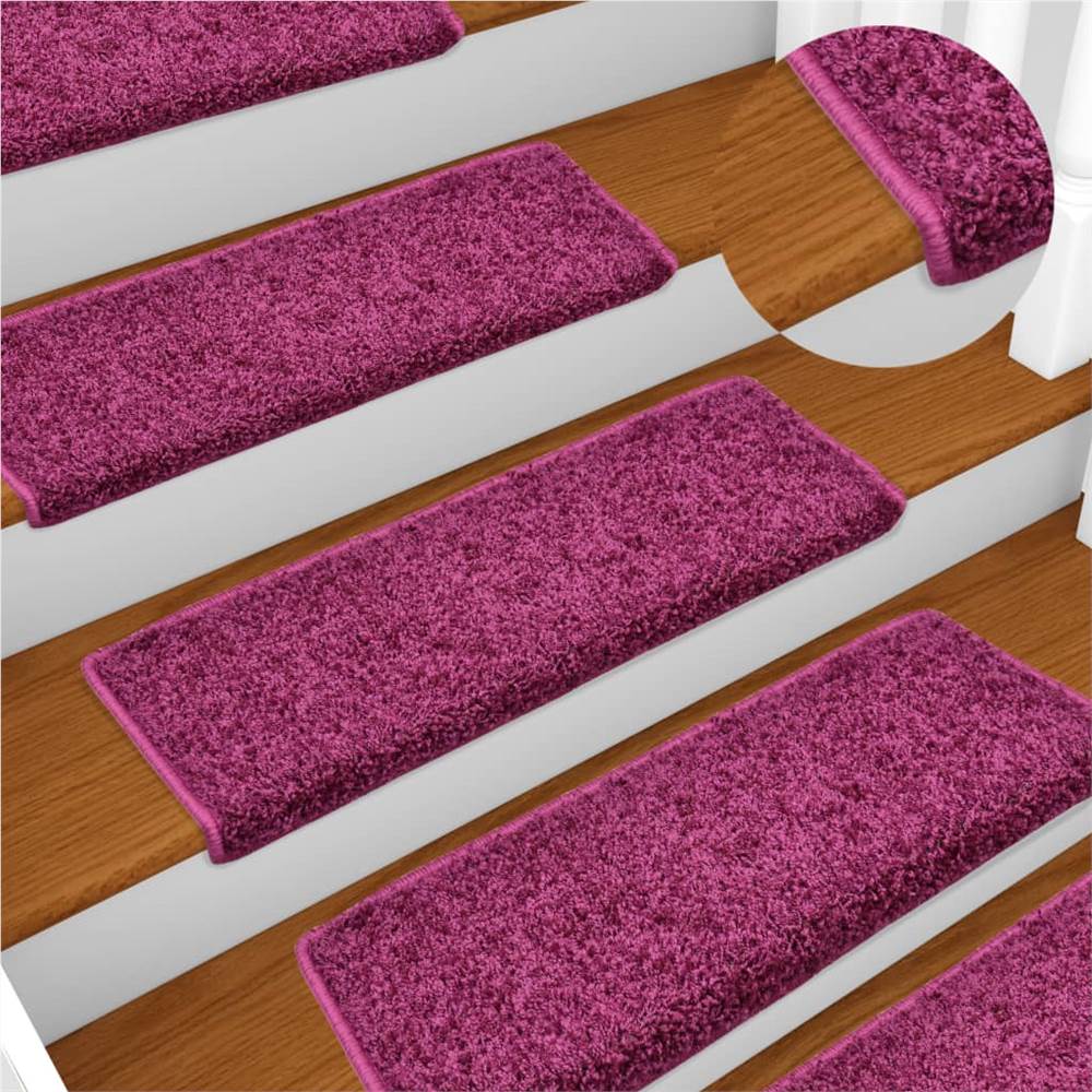Carpet Stair Treads 15 pcs 65x25 cm Violet