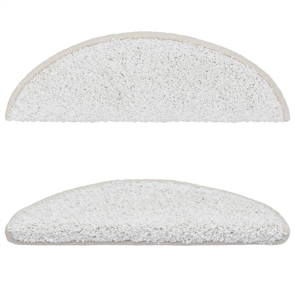 Carpet Stair Treads 15 pcs White 56x20 cm