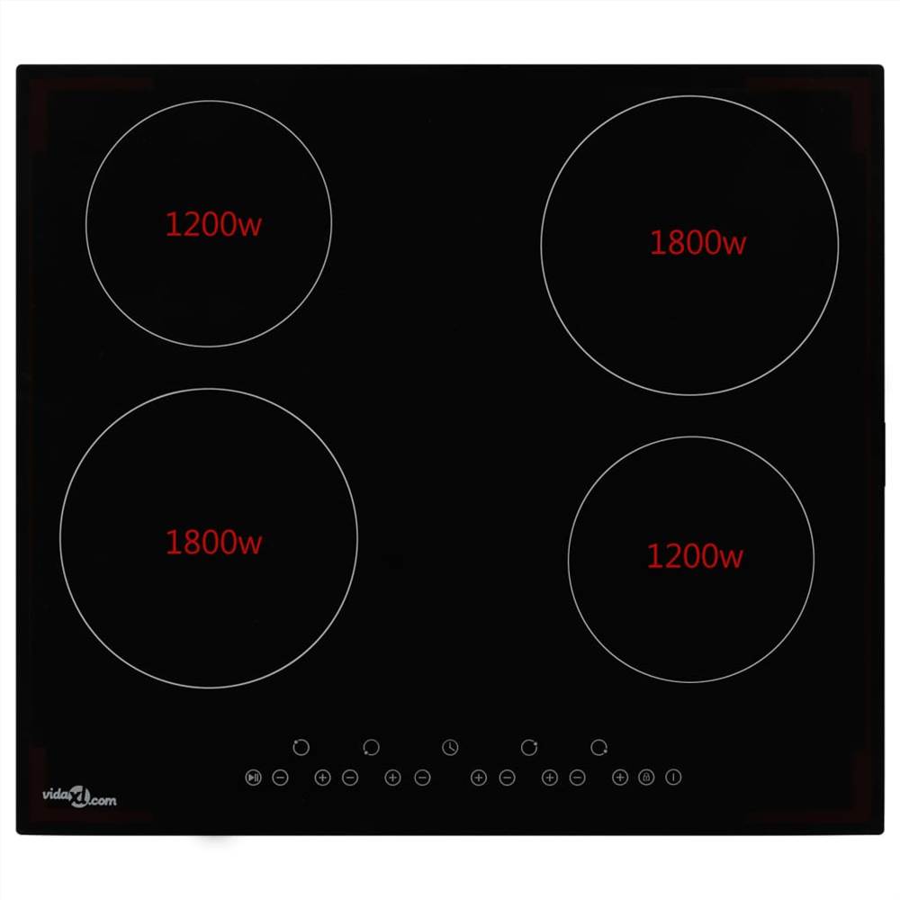 Ceramic Hob with 4 Burners Touch Control 6000 W