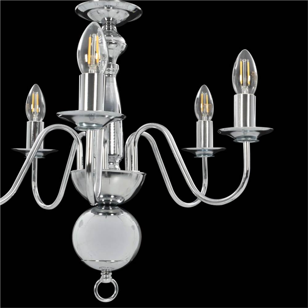 Chandelier Silver 5 x E14 Bulbs