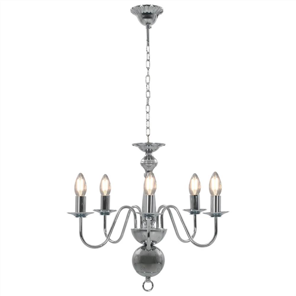 Chandelier Silver 5 x E14 Bulbs