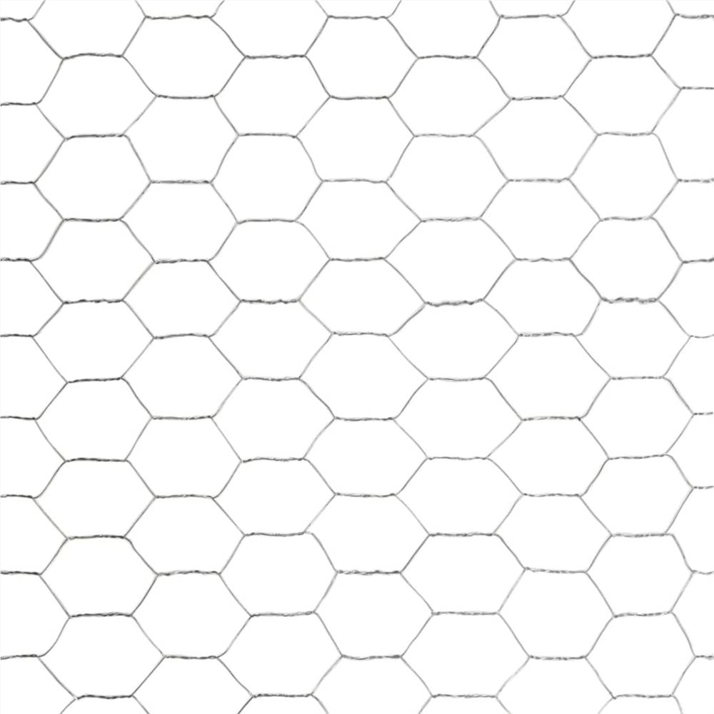 Chicken Wire Fence Galvanised Steel 25x1.2 m Silver