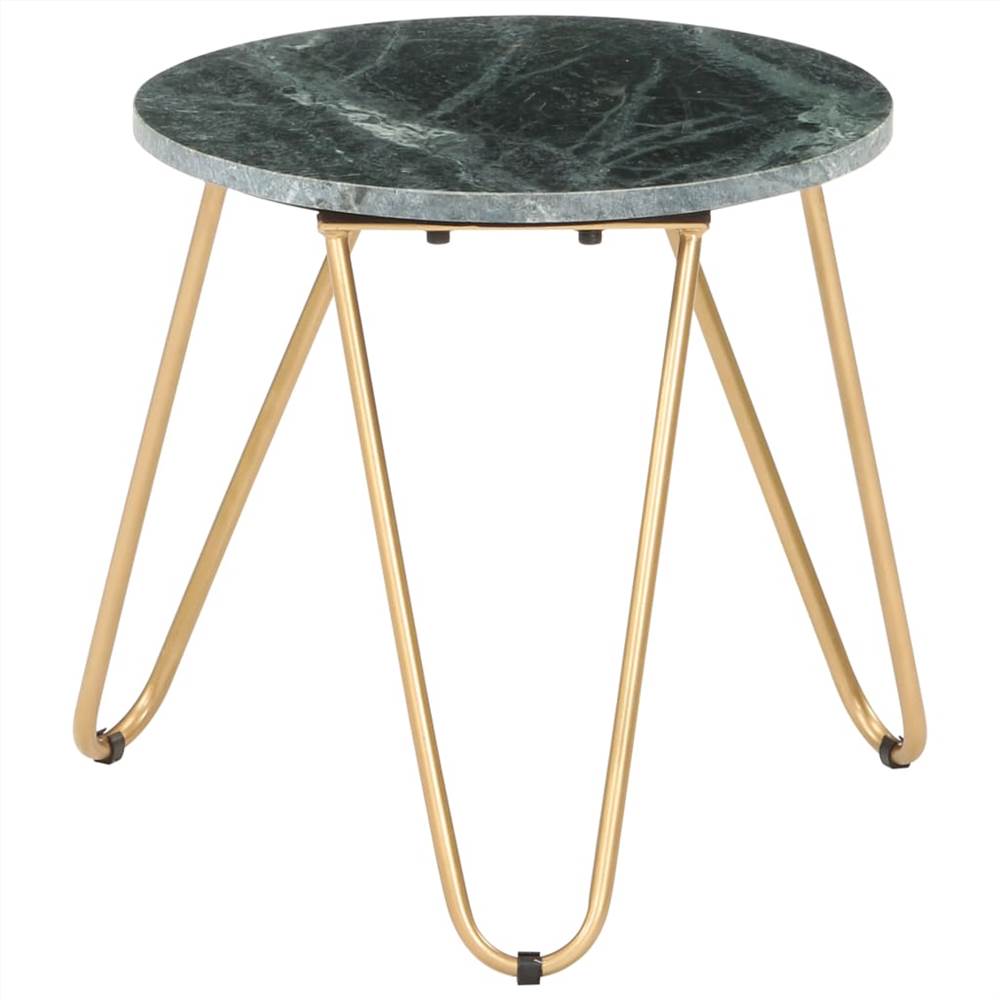 

Coffee Table Green 40x40x40 cm Real Stone with Marble Texture