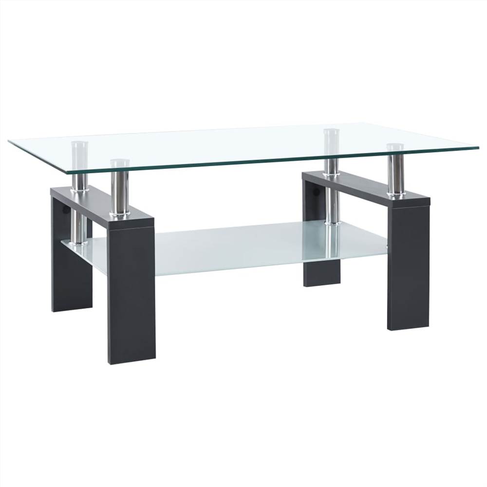 

Coffee Table Grey 95x55x40 cm Tempered Glass