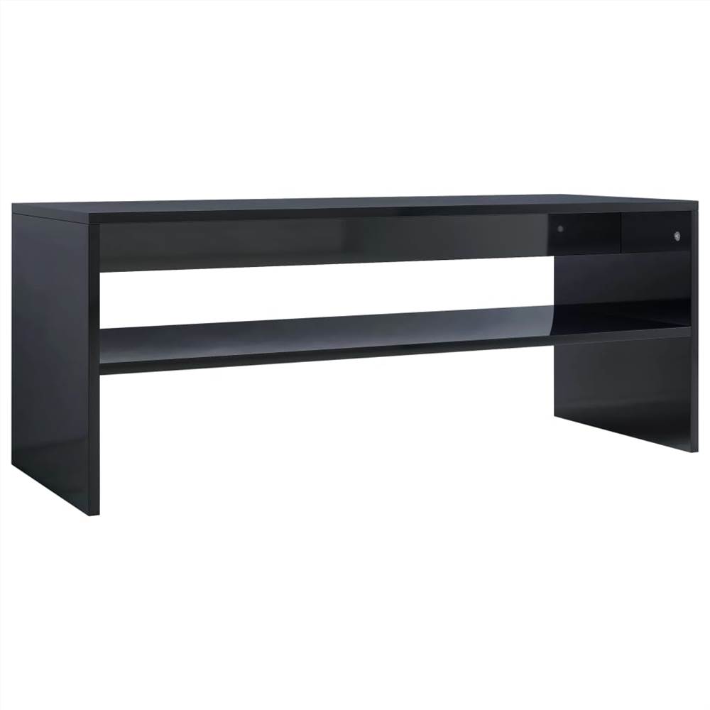 Coffee Table High Gloss Black 100x40x40 cm Chipboard