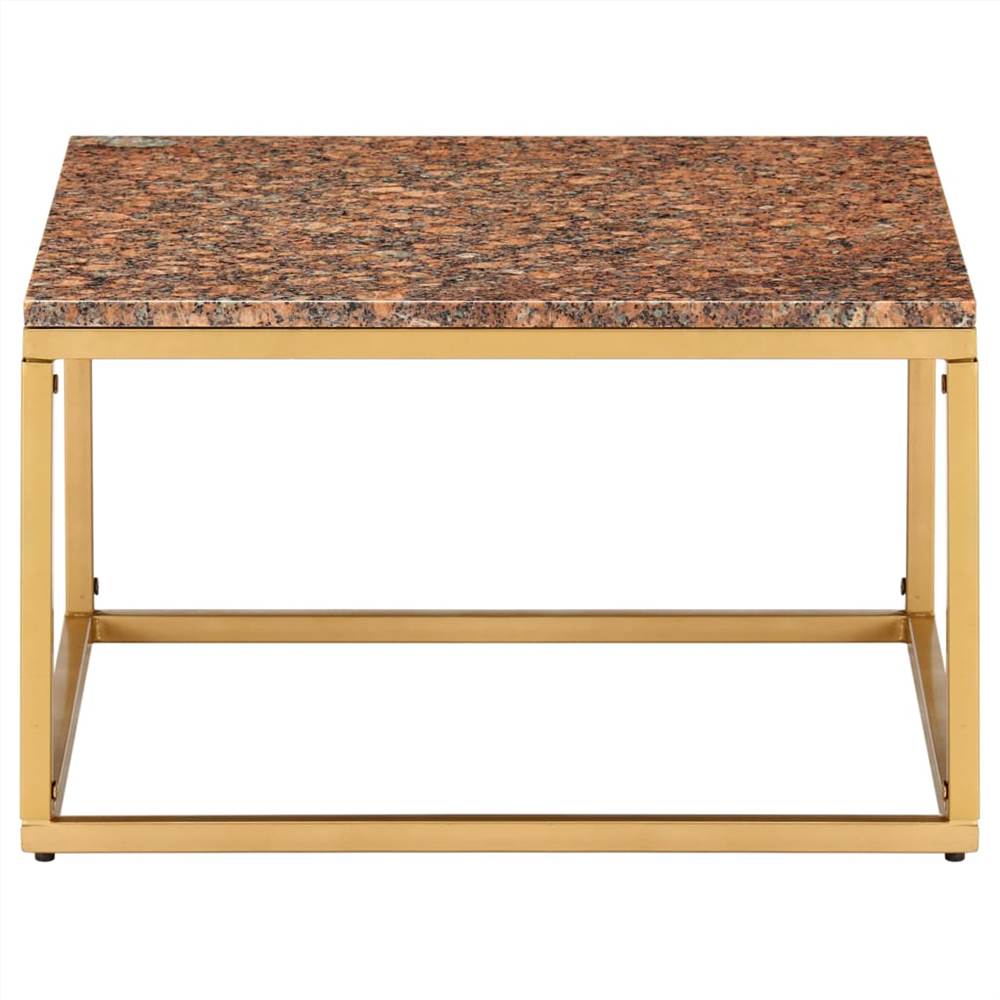 Coffee Table Red 60x60x35 cm Real Stone with Marble Texture