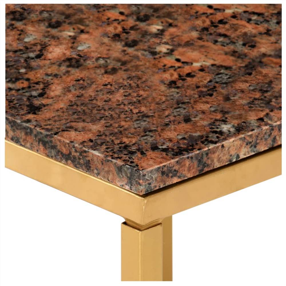 Coffee Table Red 60x60x35 cm Real Stone with Marble Texture
