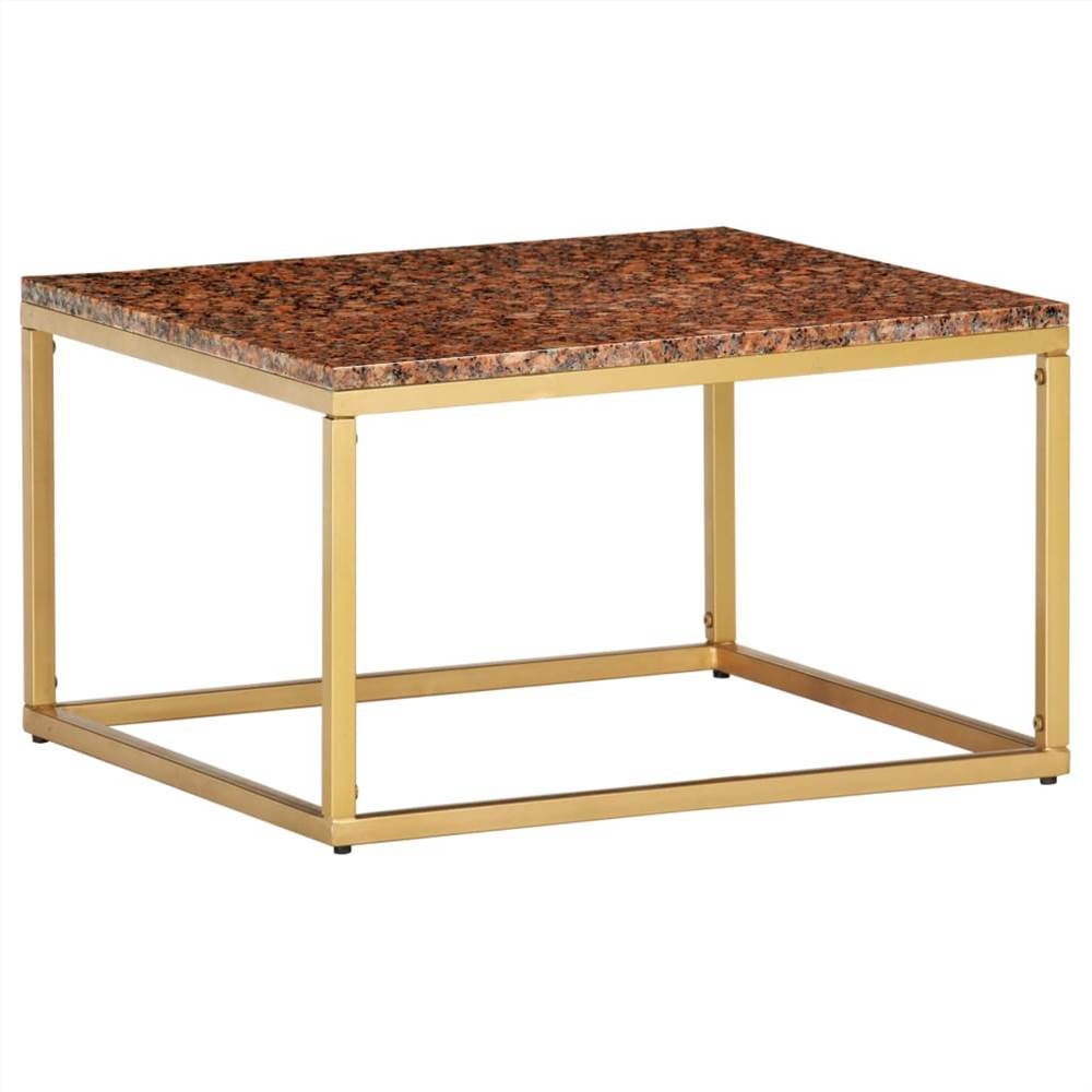 Coffee Table Red 60x60x35 cm Real Stone with Marble Texture