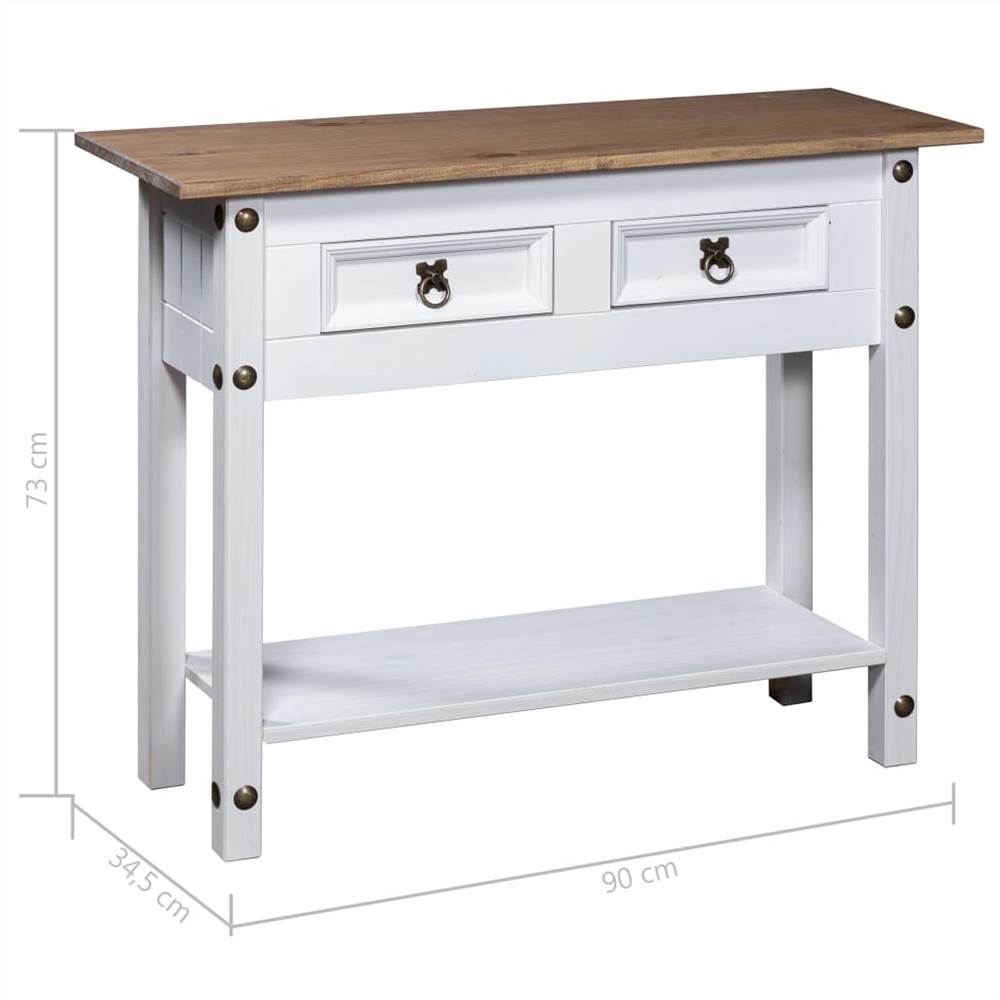 Console Table Mexican Pine Corona Range White 90x34.5x73 cm