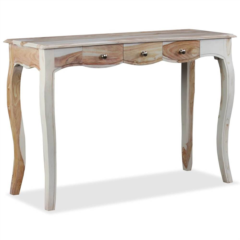 Console Table with 3 Drawers Solid Sheesham Wood 110x40x76 cm