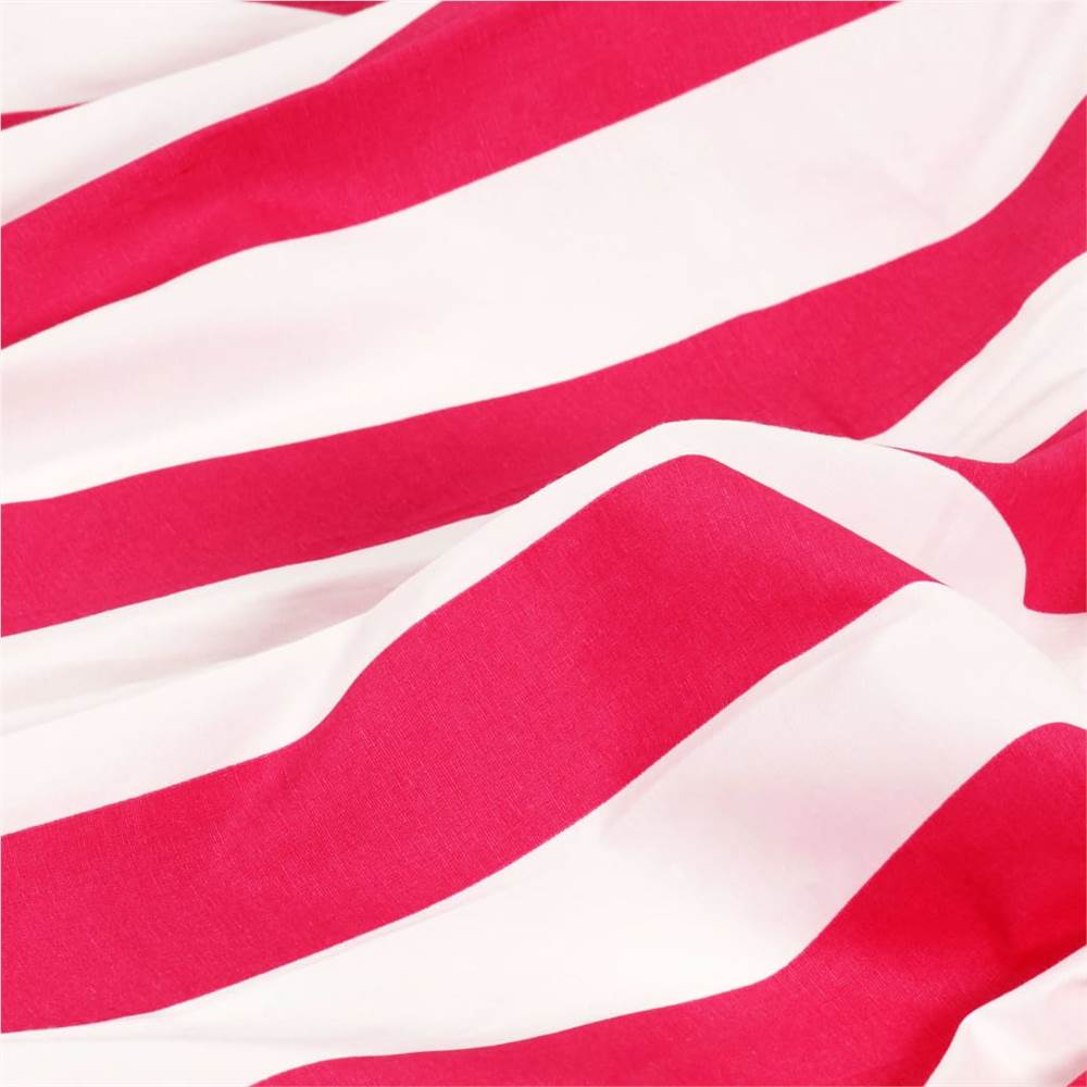 Curtains with Metal Rings 2 pcs Fabric 140x245 cm Pink Stripe