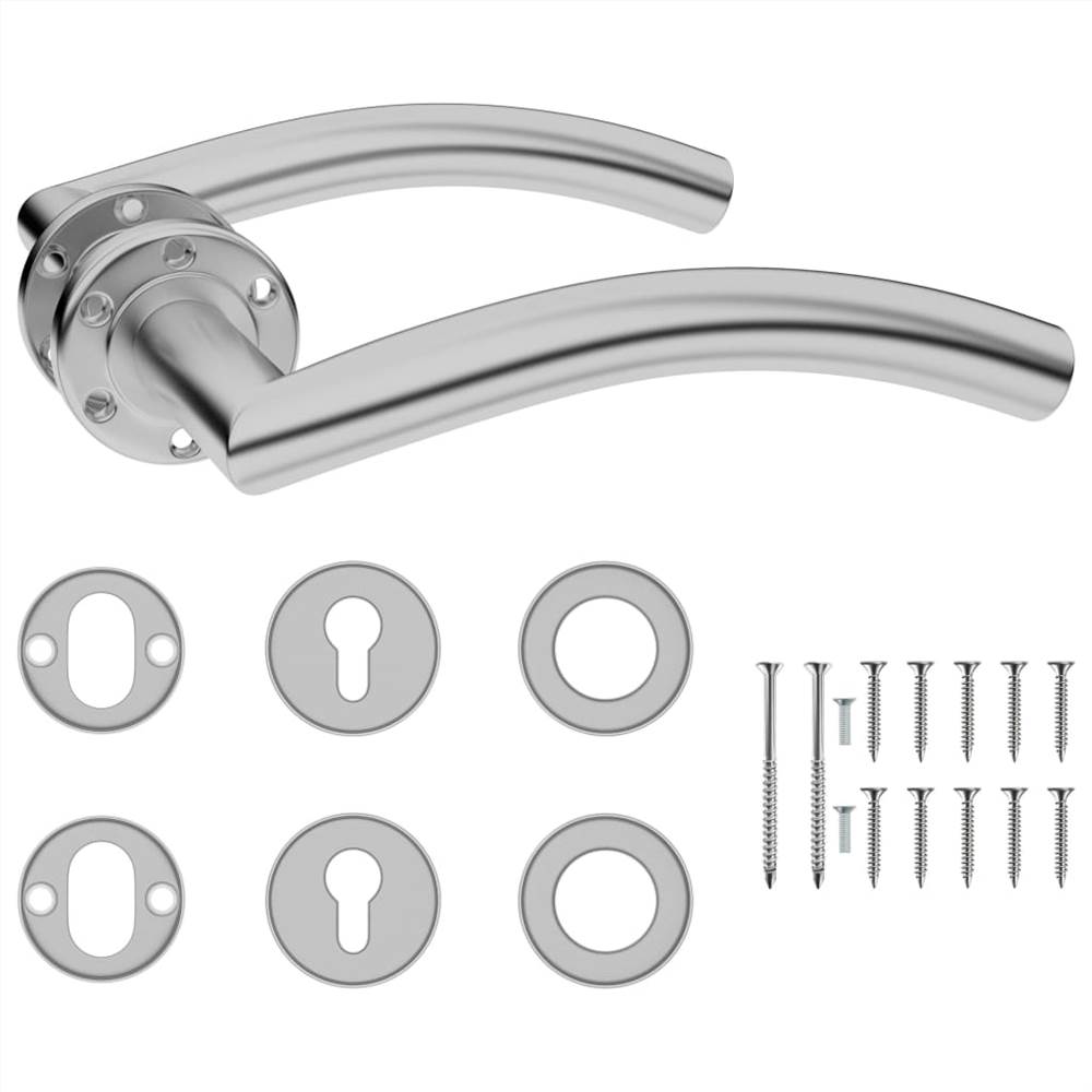 

Curved Door Handle Set with PZ Profile Cylinder Stainless Steel