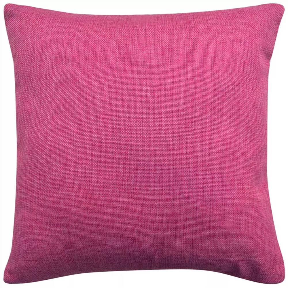 Cushion Covers 4 pcs Linen-look Pink 50x50 cm
